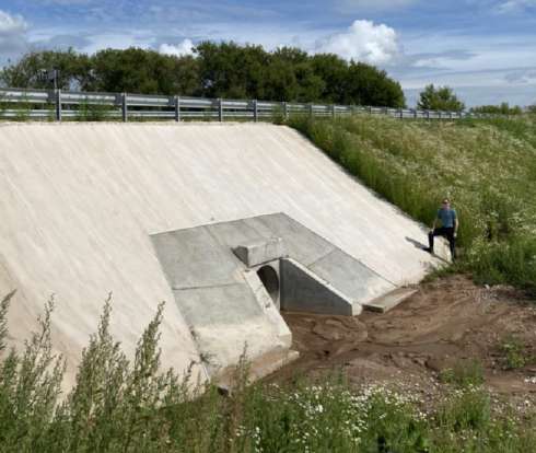 Укрепление оголовка водопропускной трубы