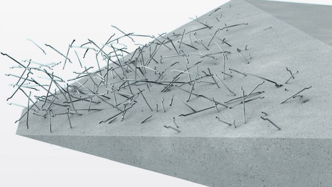 Плитанын үстү жагында болот фибрасы бар бетон