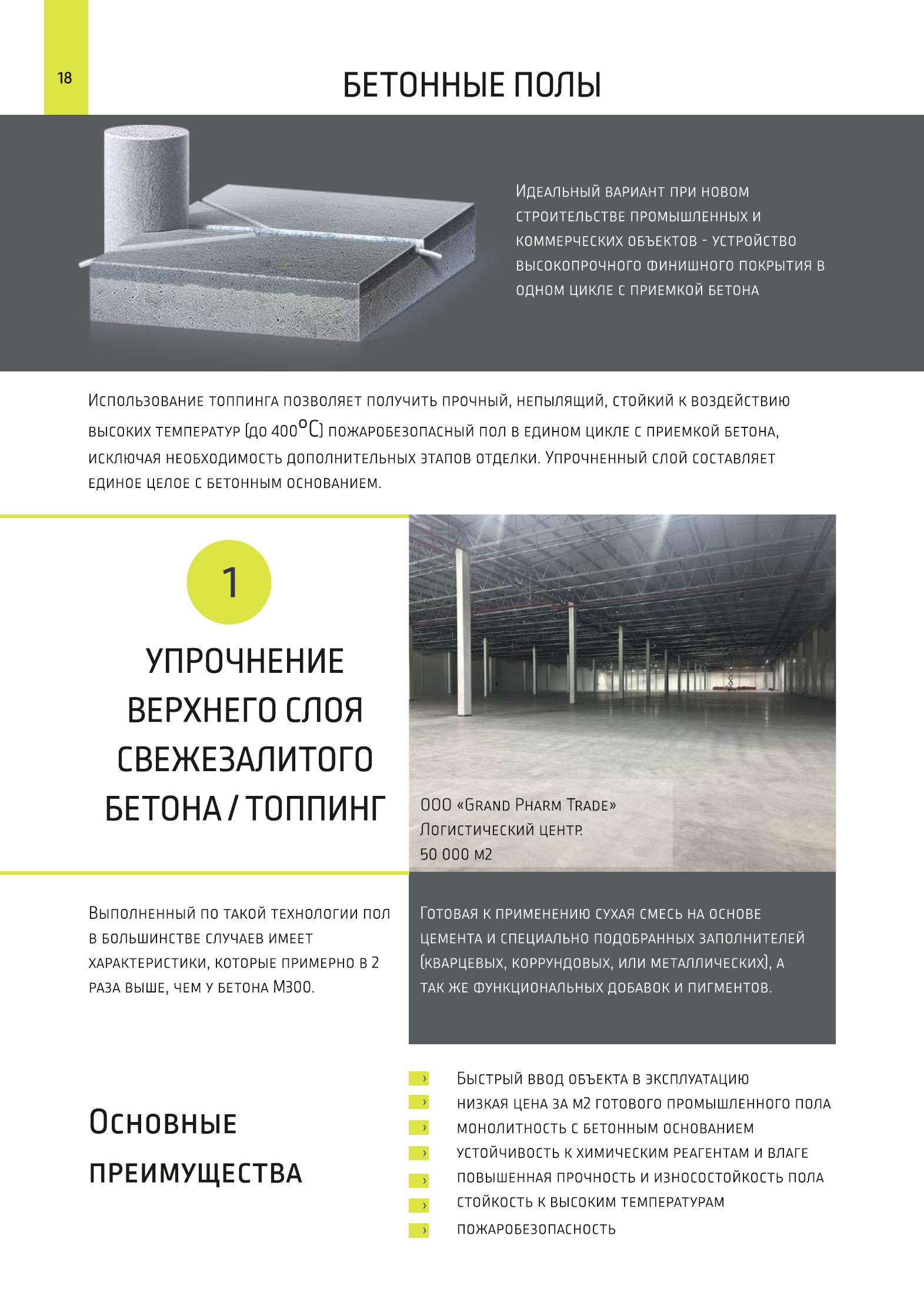 Бетонный пол с топпингом Betocem